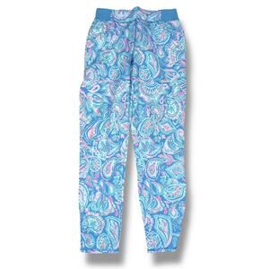 Lilly Pulitzer Luxletic Run Around Pants Women’s XS Zanzibar Blue Fish Kiss Pink
